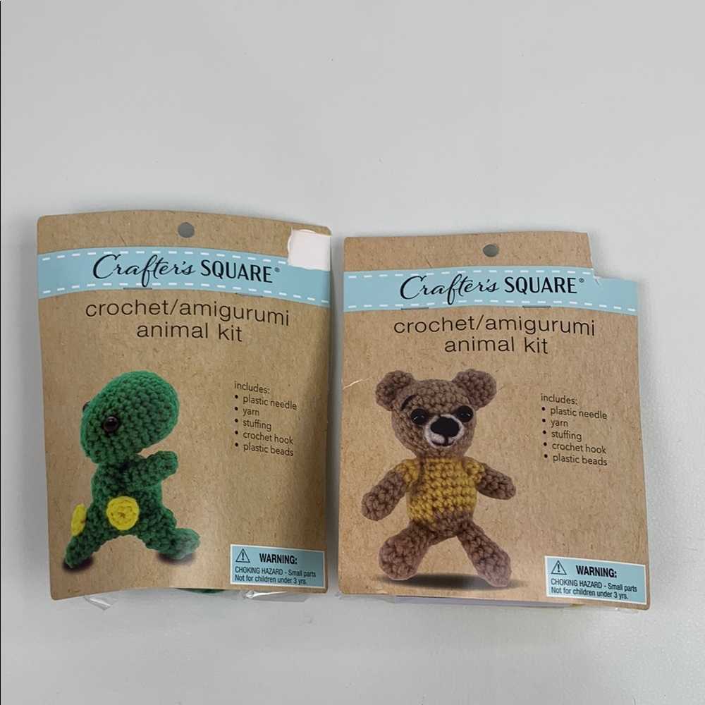 Crafter's Square Crochet Amigurumi Animal Kits Set of 2 animals New in packages